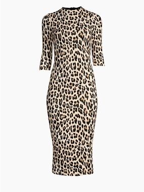 NWT! ALICE + OLIVIA Delora Leopard Bodycon Dress
